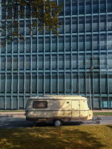 Entschleunigung, Wohnwagen, Stadt, Camping Entschleunigung, Wohnwagen, Stadt, Camping